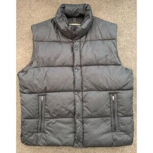 Vintage Old Navy Puffer Vest Mens L Quilted Nylon Snap Zip Outdoor Warm-Up